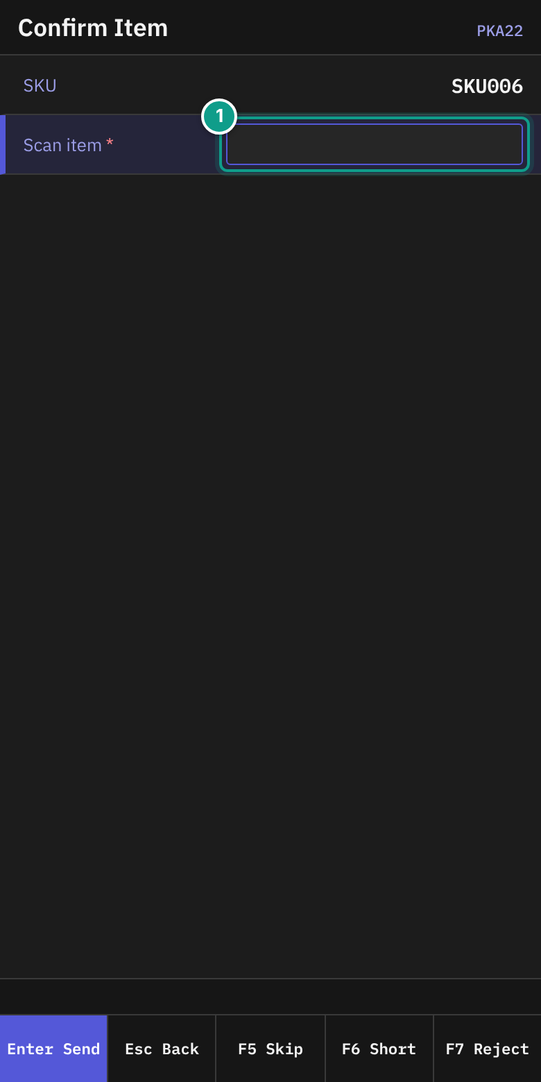 PKA22 - Confirm Item