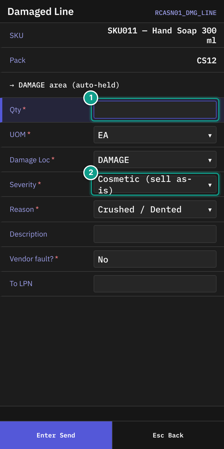 RCASN01_DMG_LINE - Damaged Line
