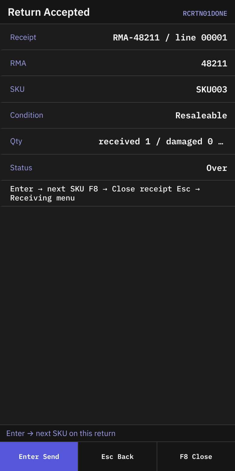 RCRTN01DONE - Return Accepted