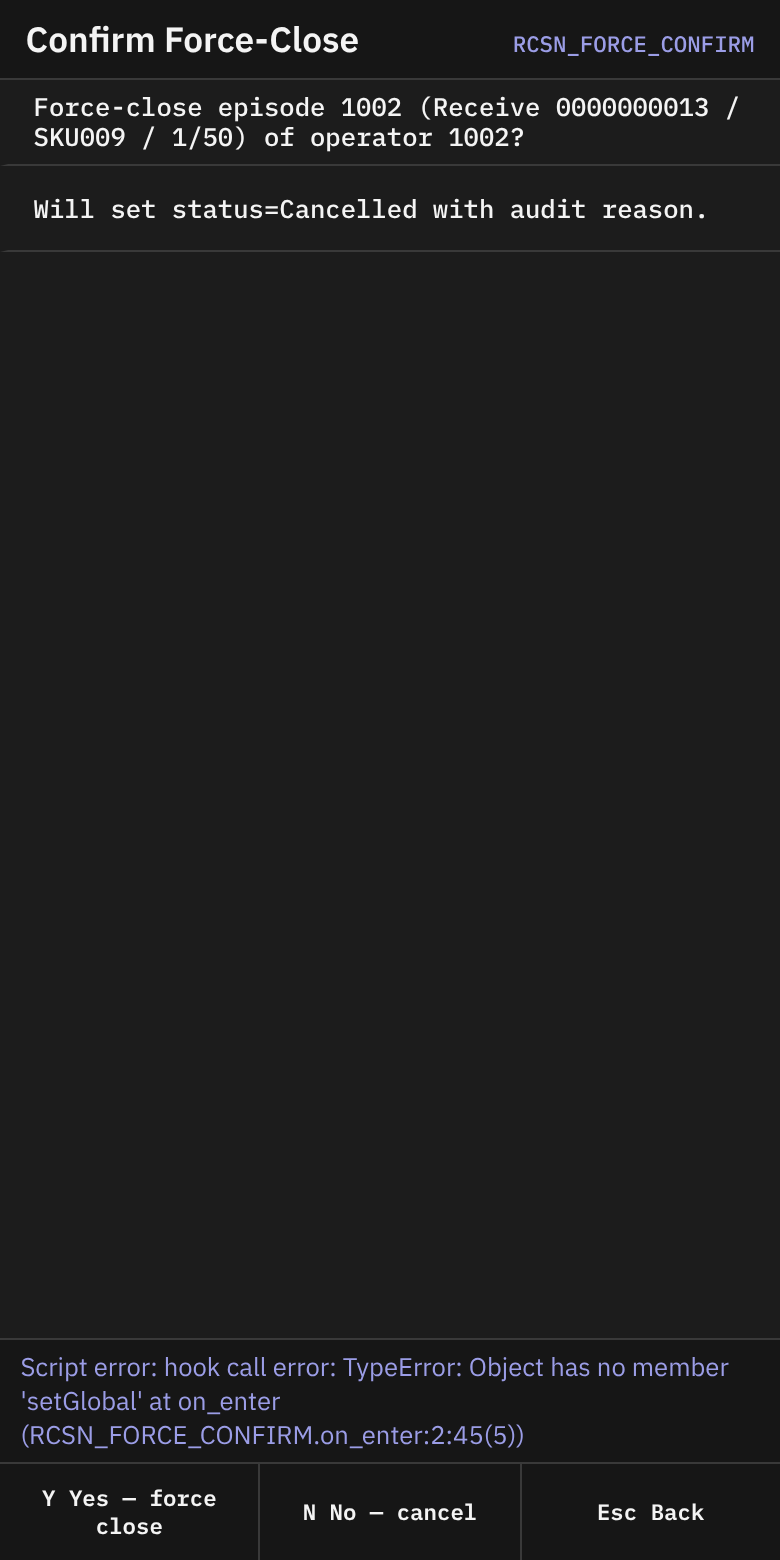 RCSN_FORCE_CONFIRM - Confirm Force-Close