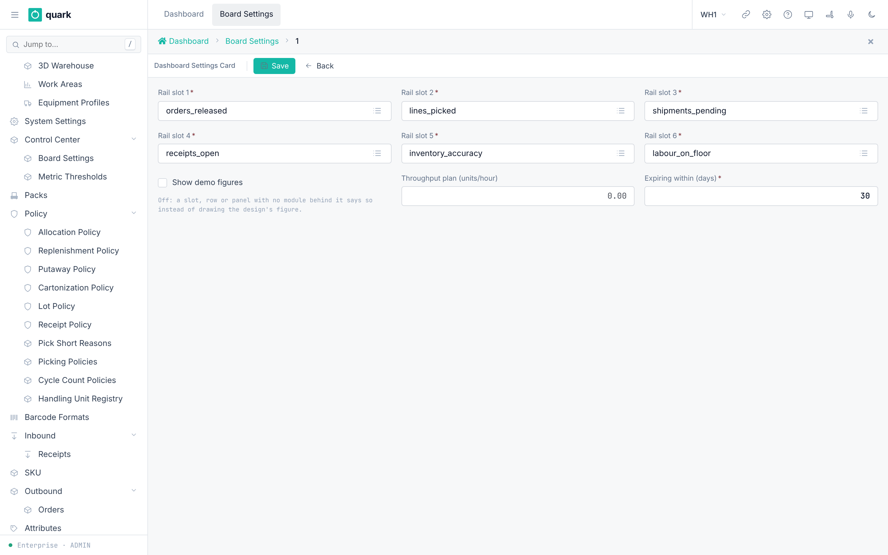 dashboard_setting_normal_form - Dashboard Settings