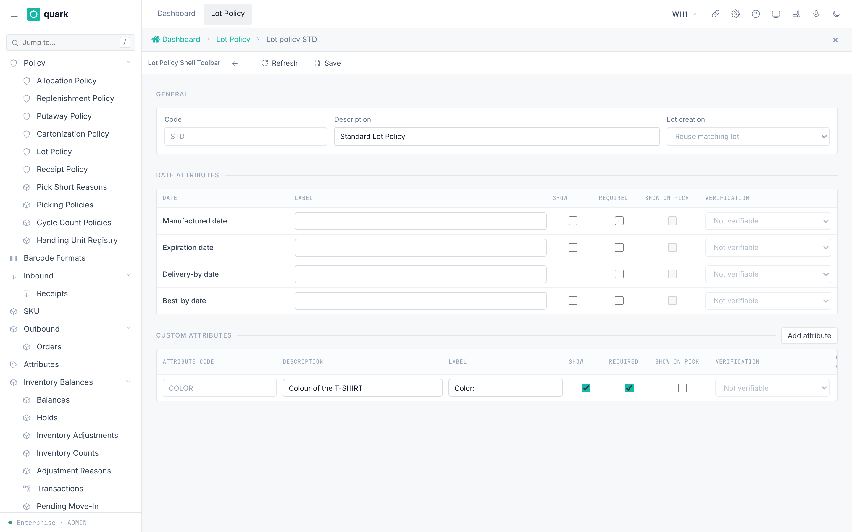 lot_policy_component - Lot Policy