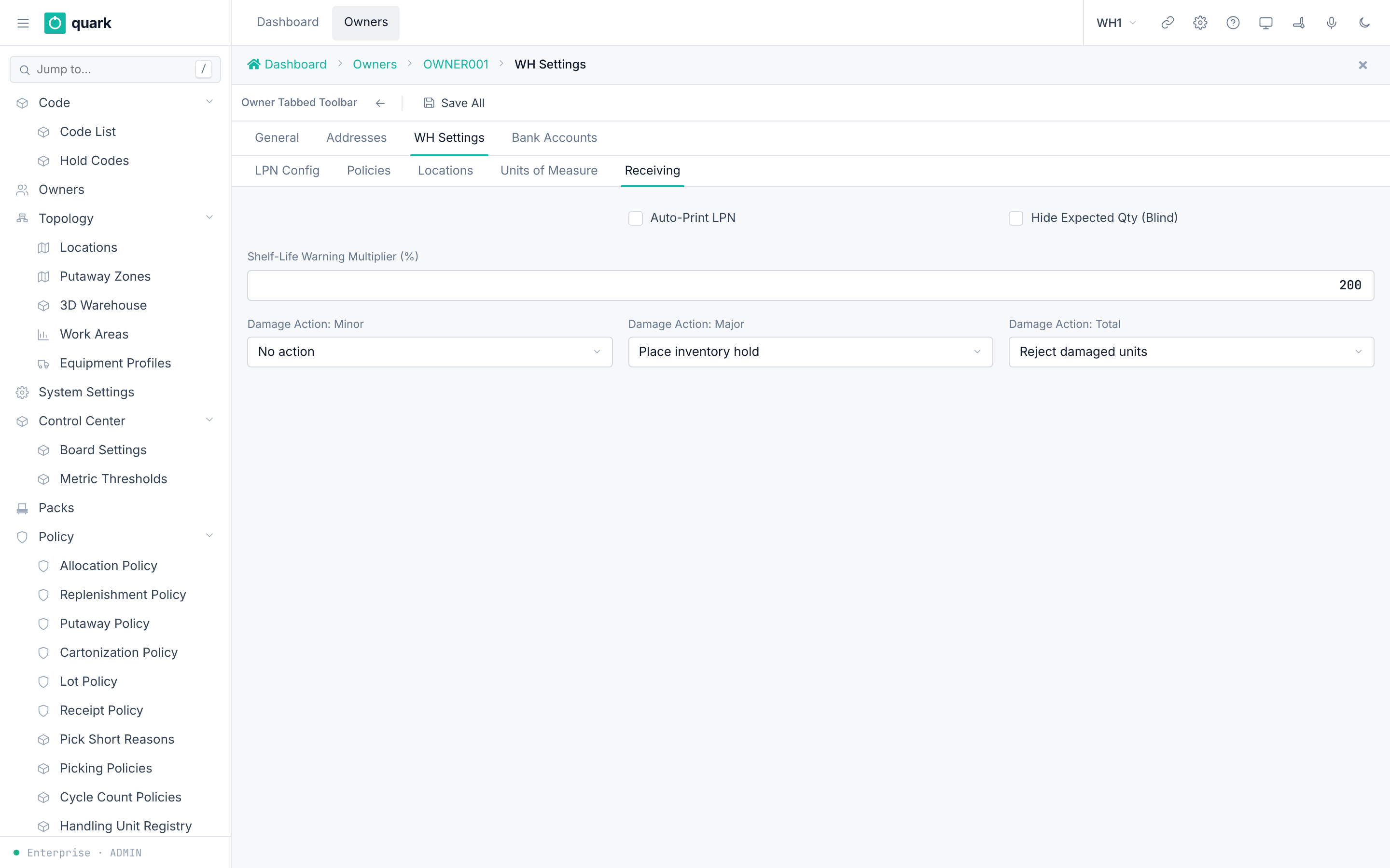 owner_config_receiving_form - Receiving